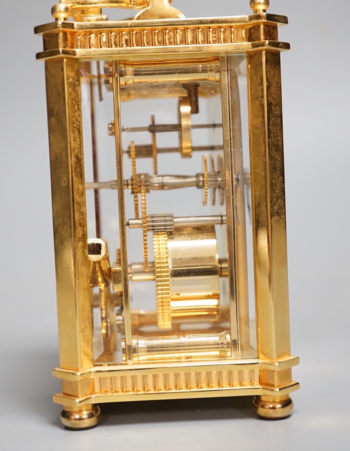 A Golden Jubilee commemorative carriage timepiece, retailed by Sewills - 12cm high